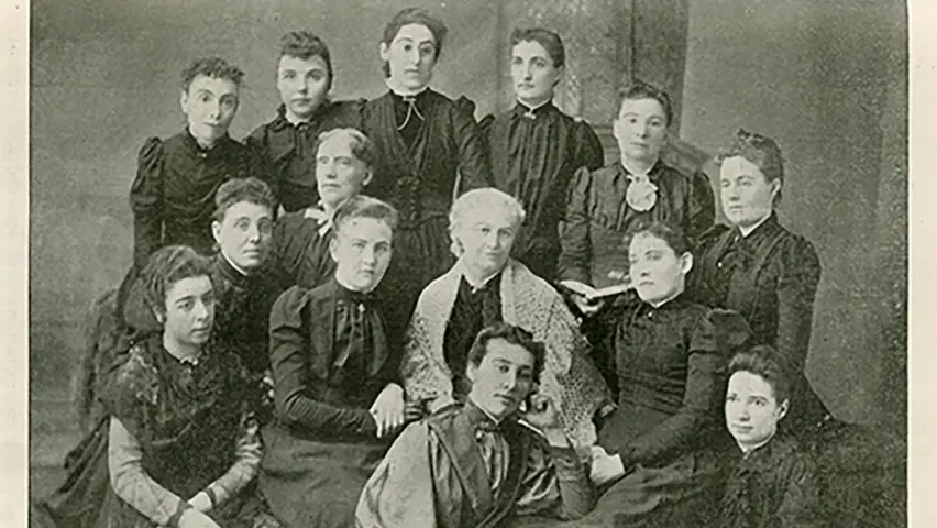 Emma Dryer and a group of women.