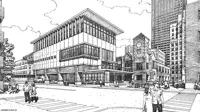 architectural drawing of Moody Bible Institute's campus redevelopment plan
